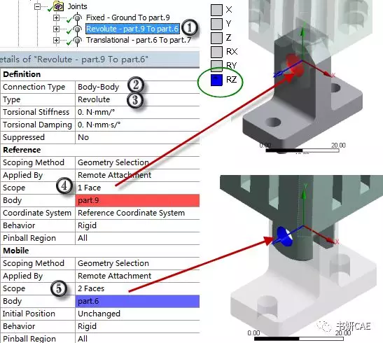 ANSYS Mechanical在多体运动学分析中Jiont工具的应用概述的图5